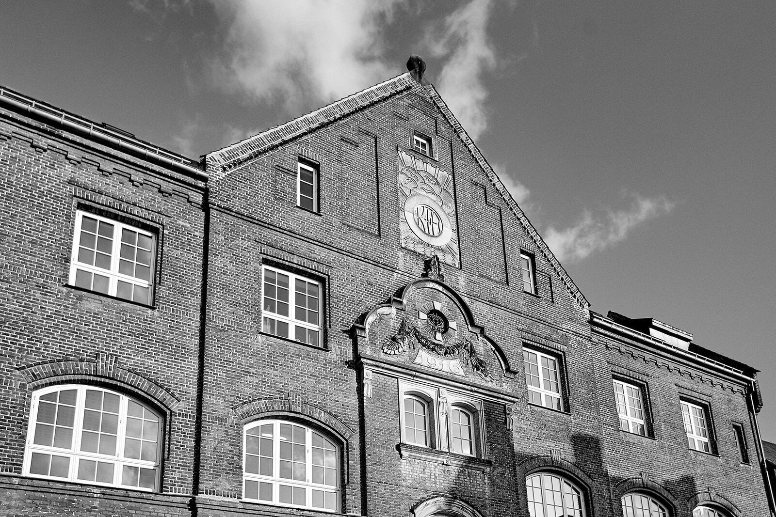 Architectural detail of the building facade